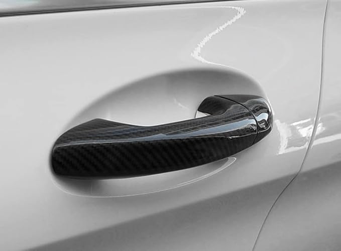 New Carbon Fiber Handle Covers Compatible with Mercedes Benz CLA C118 2019-2022 CLA180 CLA200 CLA250 (Four Door with Touch Auto Lock)
