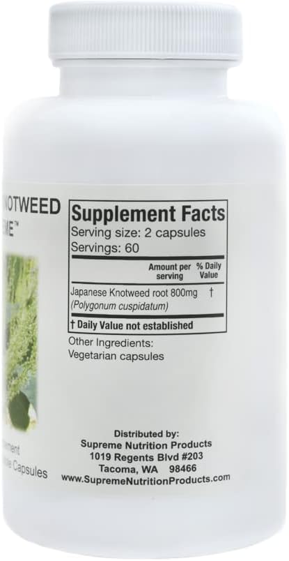 Supreme Nutrition Japanese Knotweed Supreme 120 Pure Polygonum cuspidatum Vegetarian Capsules