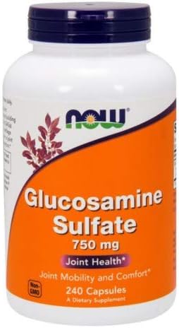 NOW Foods GLUCOSAMINE SULFATE 750 mg 240 Caps (Pack of 2)