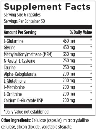 Designs for Health Amino-D-Tox - Amino Acid Detox + Liver Cleanse Support - Supplement Blend with Glycine Calcium D Glucarate NAC + More - Non-GMO (180 Capsules)