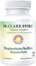 Dr. Clark Store Magnesium Sulfate (Epsom Salt) Capsules for Occasional Constipation Relief and Muscle Support 1030 mg 100 Pure Vegetarian Tapioca Capsules