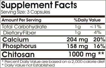 Chitosan 1000mg // 180 Capsules // Pure // by PureControl Supplements