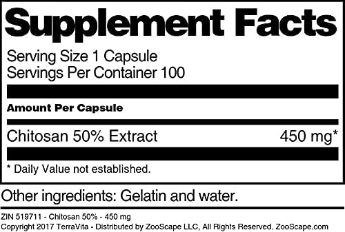 Chitosan 50% - 450 mg (100 Capsules ZIN: 519711)