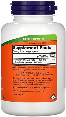 Kelp 325 mcg 250 Caps by Now Foods (Pack of 8)