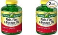 Spring Valley Fish Flax &amp Borage Oil Dietary Supplement Softgels 120 Count (Pack of 2)