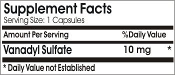 Vanadyl Sulfate 10mg // 200 Capsules // Pure // by PureControl Supplements