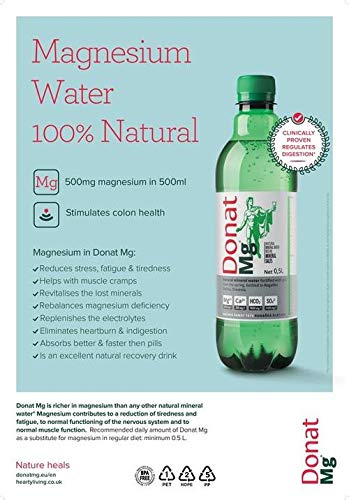 Natural Magnesium Water - 1000mg Magnesium in 1000ml ''Donat Mg'' Bulk Pack 6x1L