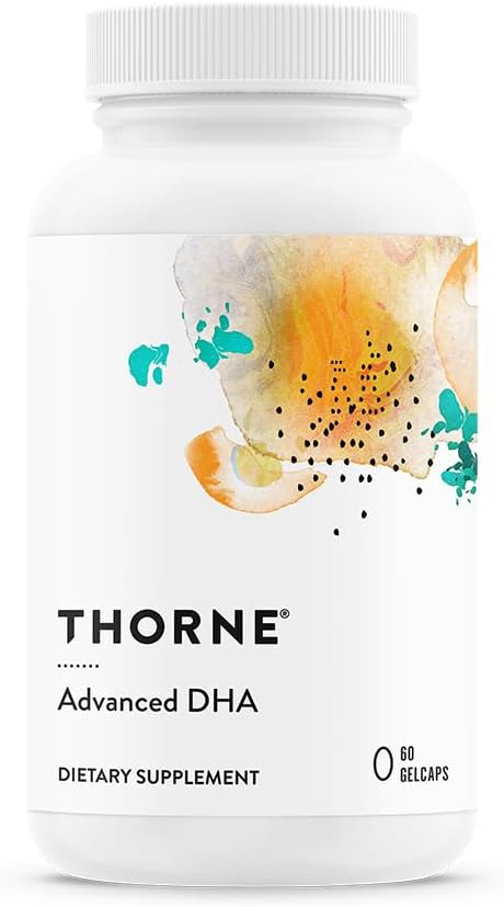 THORNE - Advanced DHA - Omega-3 Fish Oil Supplement with EPA &amp DHA in Triglyceride Form - Supports Brain Nerve Eye Blood Vessel &amp Heart Health* - Third-Party Certified - Gluten-Free - 60 So