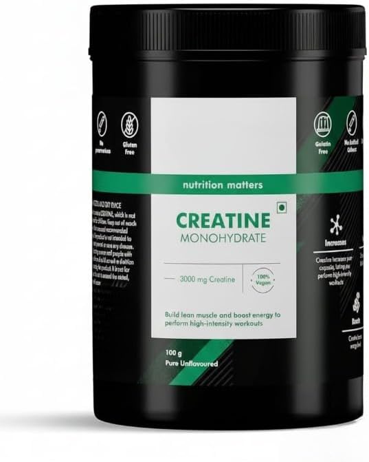 Creatine Monohydrate Performance Booster|Provides Energy Support for WorkoutHelps in Muscle Repair&ampRecoveryImproveslean Muscle Mass|100% Vegan|Pack of 33 Servings|100 GramsPowder.