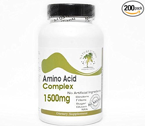 Amino Acid 1500mg Complex ~ 200 Capsules - No Additives ~ Naturetition Supplements