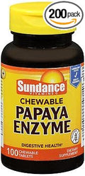 Sundance Chewable Papaya Enzyme - 100 Tablets Pack of 6