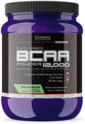 Ultimate Nutrition Flavored BCAA Powder - Caffeine Free with 3g Leucine 1.5g Valine 1.5g Isoleucine - Post Workout Amino Acid Supplement Watermelon 30 Servings