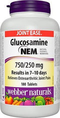Webber Naturals Glucosamine with NEM® Natural Eggshell Membrane 750/250 mg 180 Tablets