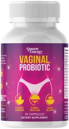 Queen Energy Vaginal Probiotic – Supports pH Balance Odor Control &amp Digestive Health – 30 Capsules