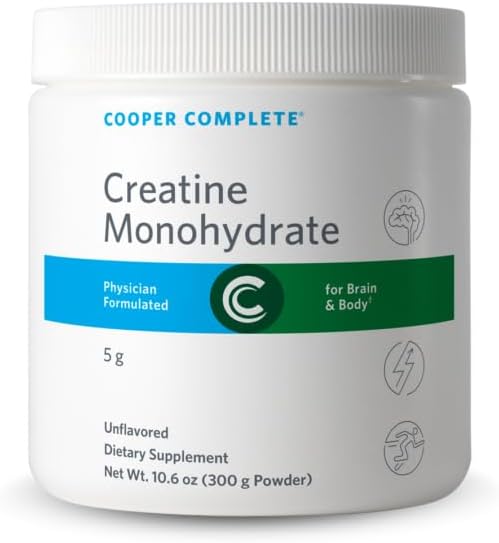 Cooper Complete Creatine Monohydrate Micronized Powder – 5g per Scoop 60 Servings Muscle &amp Brain Energy Support