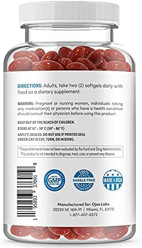 Eye Vitamins - AREDS 2 Based Formula - Eye Vitamin with Lutein &amp Zeaxanthin for Macular Health - Vision Supplements for Adults - 120 Softgels Support &amp Care for Eyes - Made in USA