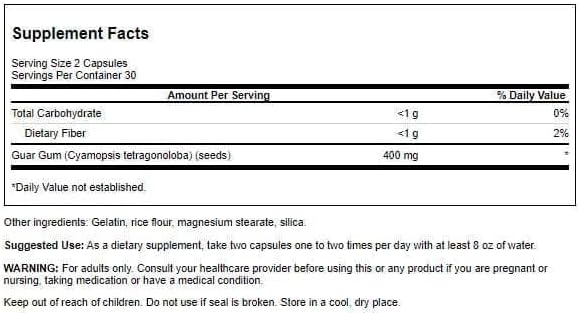 Swanson Full Spectrum Guar Gum 400 mg 60 Caps (3 Pack)