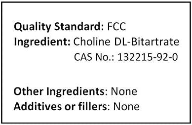 Choline DL- Bitartrate Pure Powder 500g (1.1 lb 17.6 oz) Smart Nutrient