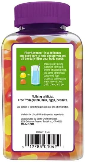 ikj Plant Based Prebiotic Fiber Supplement Gummies Natural Fruit 90 Count