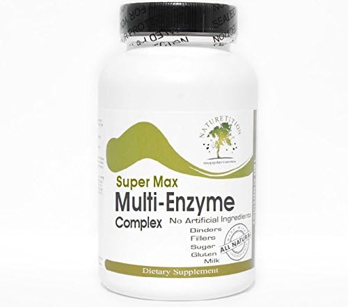 Super Max Multi-Enzyme Complex ~ 200 Capsules - No Additives ~ Naturetition Supplements