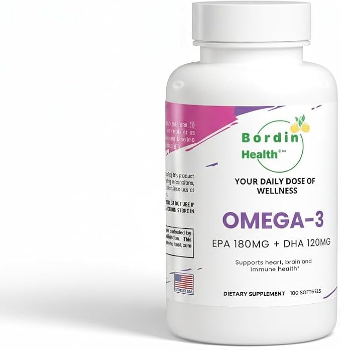 Premium Omega-3 Triple Strength Fish Oil 1000mg - EPA 180mg DHA 120mg - Wild-Caught Deep Sea Fish - Molecularly Distilled Burpless - 100 Softgels - Made in USA