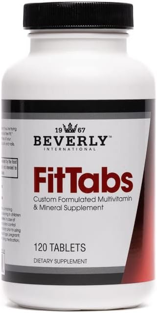 Beverly International Fit Tabs Daily Multi-Vitamin/Mineral with Iron Peptonate120 Tablets. (30 Servings) Notice the Difference. Don’t Miss Out on the Healthy Benefits. Your Mind &amp Body is Priorit