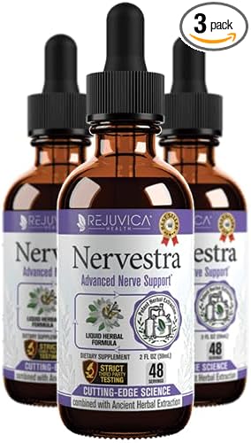 Nervestra Nerve Health Support Supplement - Fast-Absorbing Herbal Liquid Formula - Turmeric White Willow Bark B-Vitamins Alpha Lipoic Acid Acetyl-L-Carnitine and More