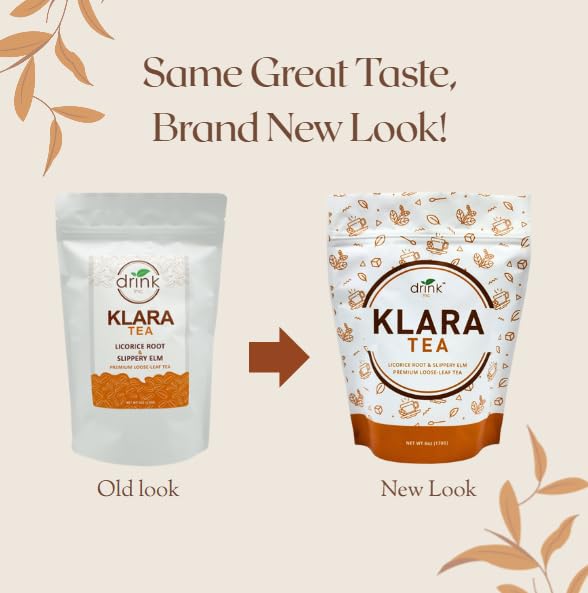 Drink Inc Klara Tea | Licorice Root &amp Slippery Elm | Premium Loose Leaf Tea | 6oz | 55 Servings