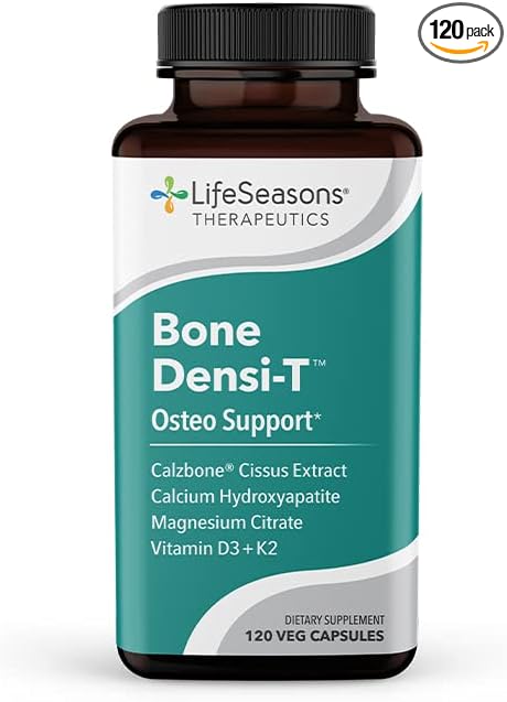 LifeSeasons Bone Densi-T - Osteo &amp Calcium Support - Bone Mineral Density Pliability &amp Healing - Skeletal Strength &amp Tissue Production - Calcium Magnesium &amp Vitamin D - 120 Capsules
