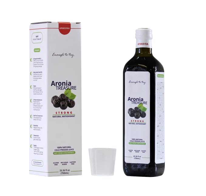 [2 x Aronia Treasure] 100% Aronia (Chokeberry) Berry Juice : 1 month supply 1 shot per a day