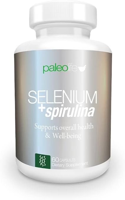 Boost Concentration Memory and Energy with Premium Selenium + Spirulina - Premium Antioxidant Supplement for Brain Function - 60 Day Supply (60 Capsules) - (1-Pack)