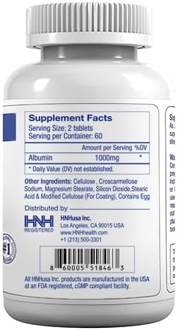 Dr.K&ampC Premium Albumin Protein Supplement – Extra Strength 1000 mg 360 Tablets Healthy Kidney Liver Promote General Wellness Energy Support Life Balance 3pk