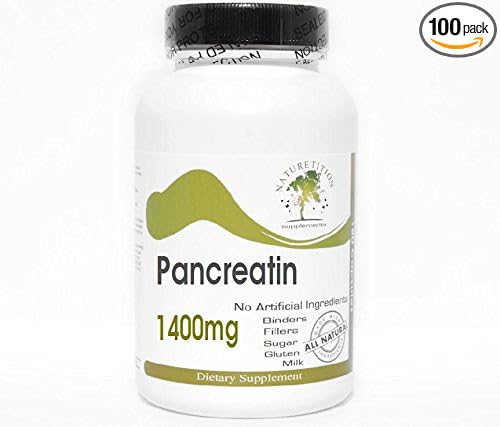 Pancreatin 1400mg ~ 100 Capsules - No Additives ~ Naturetition Supplements