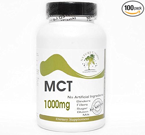MCT 1000mg MCT Medium Chain Triglycerides ~ 100 Capsules - No Additives ~ Naturetition Supplements