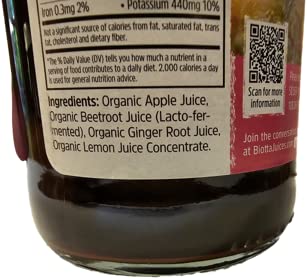 Biotta Organic Apple Beet Ginger Juice - Superfood Blend with Organic Beetroot Juice Apple and Ginger Root (16.9 Fl Oz Pk of 6)