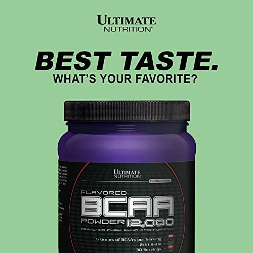 Ultimate Nutrition Flavored BCAA Powder - Caffeine Free with 3g Leucine 1.5g Valine 1.5g Isoleucine - Post Workout Amino Acid Supplement Watermelon 60 Servings