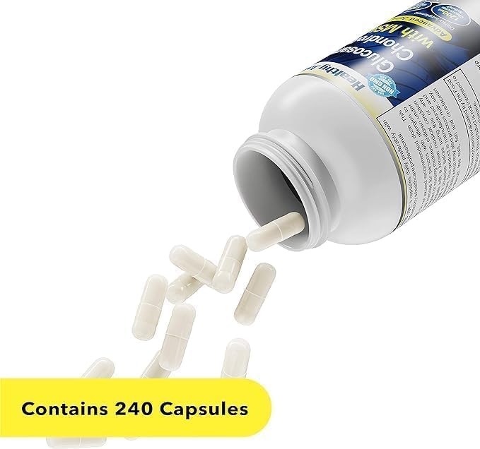 Advanced Mobility &amp Flexibility Support Formula with Glucosamine Chondroitin &amp MSM – 240 Capsules for Active Lifestyles &amp Daily Wellness