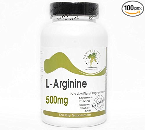 L-Arginine 500mg ~ 100 Capsules - No Additives ~ Naturetition Supplements