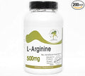 L-Arginine 500mg ~ 200 Capsules - No Additives ~ Naturetition Supplements