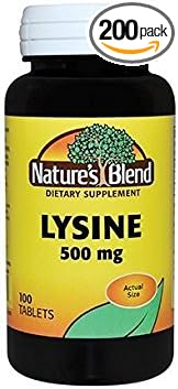AYOJOY Nature's Blend Lysine 500mg 100 Tablets Each (Pack of 2)