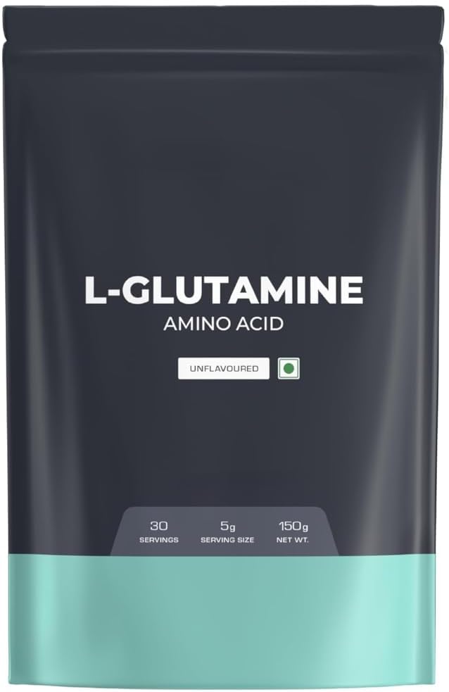 Pure L-Glutamine Powder Amino Acid - Post Workout Supplement for Muscle Growth &amp Recovery - Unflavoured -150 gm