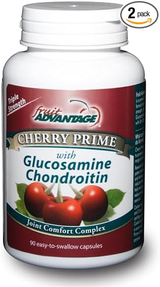 Cherry Prime Montmorency Tart Cherry with Glucosamine &amp Chondroitin - 90 Capsules (2-Pack)