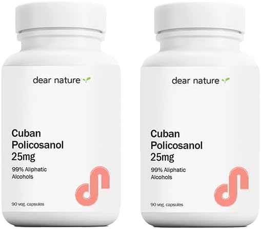Cuban Policosanol 25mg 90 Vegetable Capsules (Pack of 2)