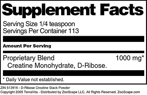 Terravita D-Ribose Creatine Stack Powder (4 oz ZIN: 513916) - 3 Pack