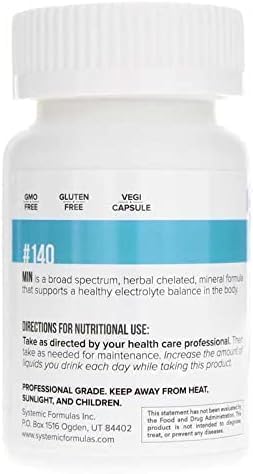Systemic Formulas MIN #140 Multi Mineral Plus – 60 Capsules | Essential Mineral Complex for Daily Wellness Cellular Replenishment &amp GeoMetal™ Keychain Pill Holder (Pack of 3)
