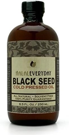 Pure and Cold Pressed Black Seed Oil - 8 oz Glass Bottle - NON-GMO and Vegan - Nigella Sativa -Hexane Free - Halal Certified - UnfilteredDark and Potent - Natural Source of Nigellone and Thymoquinone