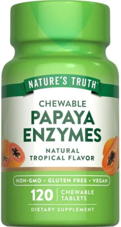 Nature's Truth Chewable Papaya Enzyme - 120 Tablets Pack of 4