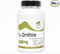 L-Ornithine 500mg ~ 200 Capsules - No Additives ~ Naturetition Supplements