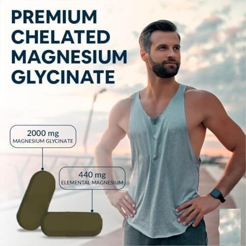 Magnesium Glycinate 2000mg Per Serving Supplement - 120 Veg Tablets