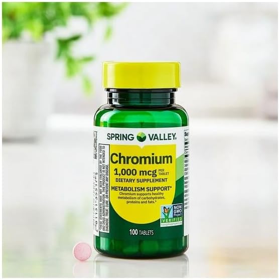 Chromium Metabolism Support Dietary Supplement Tablets 1000 mcg 100 Count